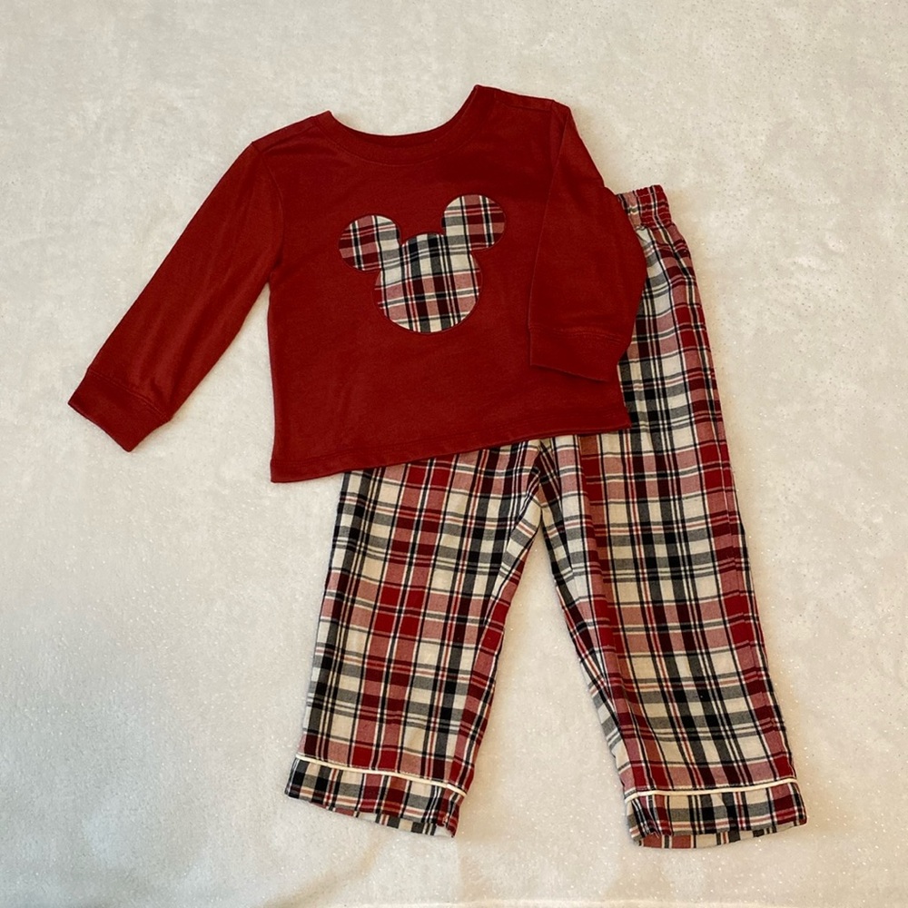 Disney - Boys Mickey Mouse Plaid Pajamas 3T